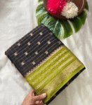 Banarasi Georgette Saree - Black & Green