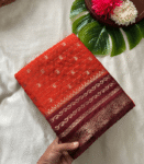 Banarasi Georgette Saree - Peeli Orange