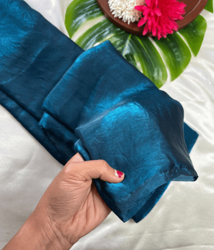 Space Silk Sarees - VS25 - Peacock Blue