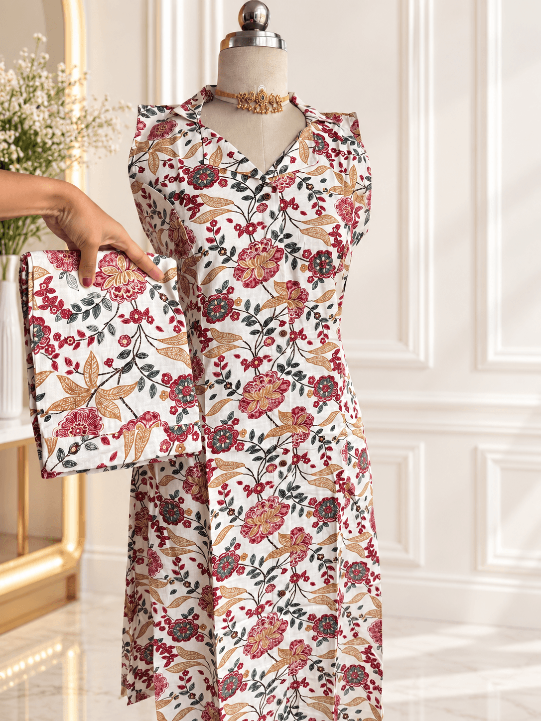 Elegant Floral Kurta Display
